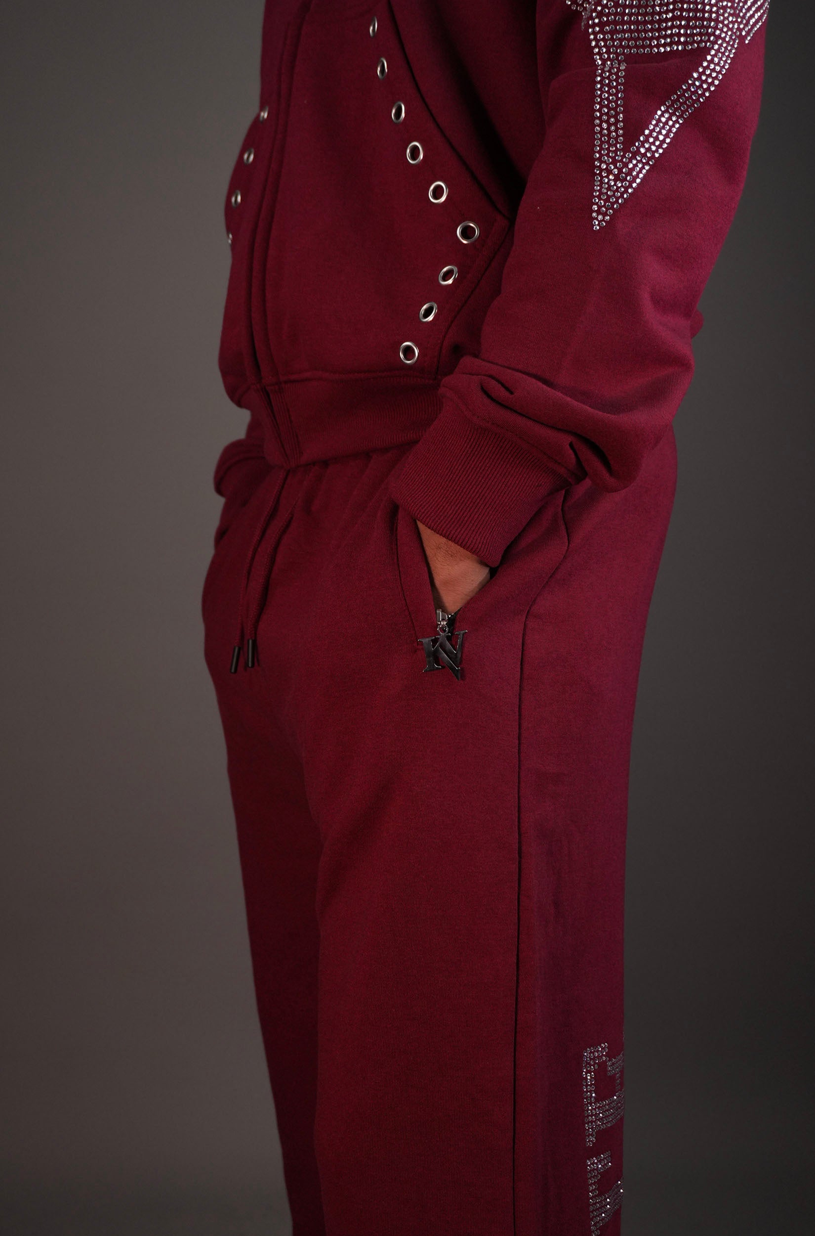 KELVANTE conjunto Burgundy-hoodie + pantalón | color Exclusivo