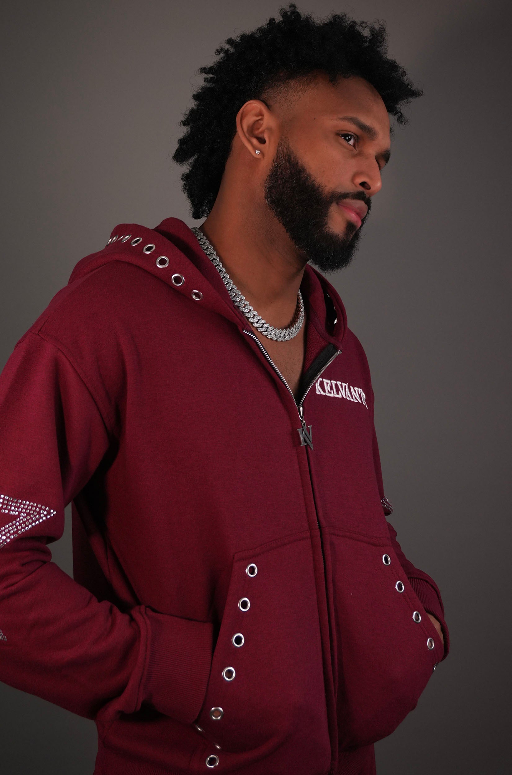 KELVANTE conjunto Burgundy-hoodie + pantalón | color Exclusivo