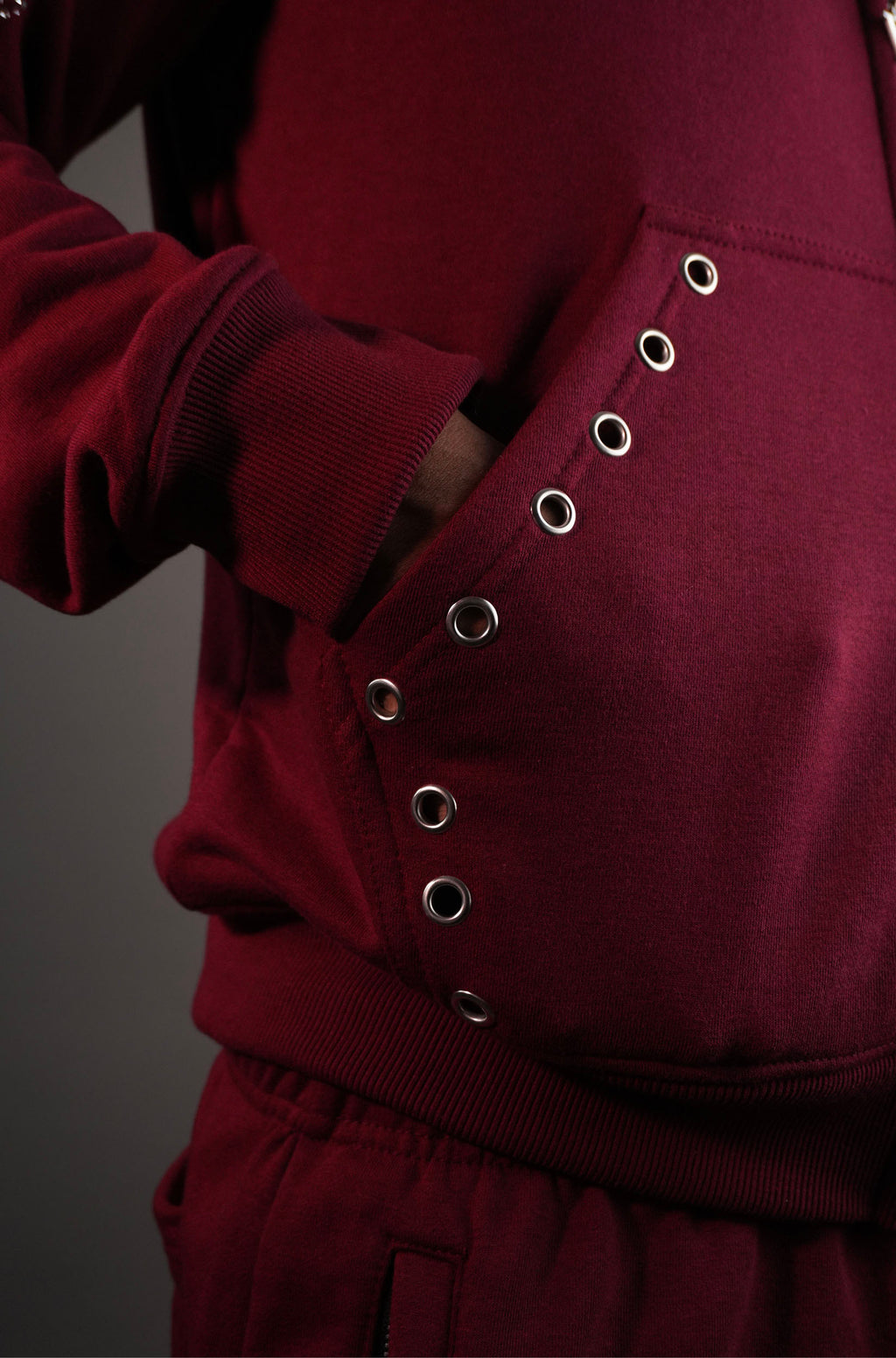 KELVANTE conjunto Burgundy-hoodie + pantalón | color Exclusivo