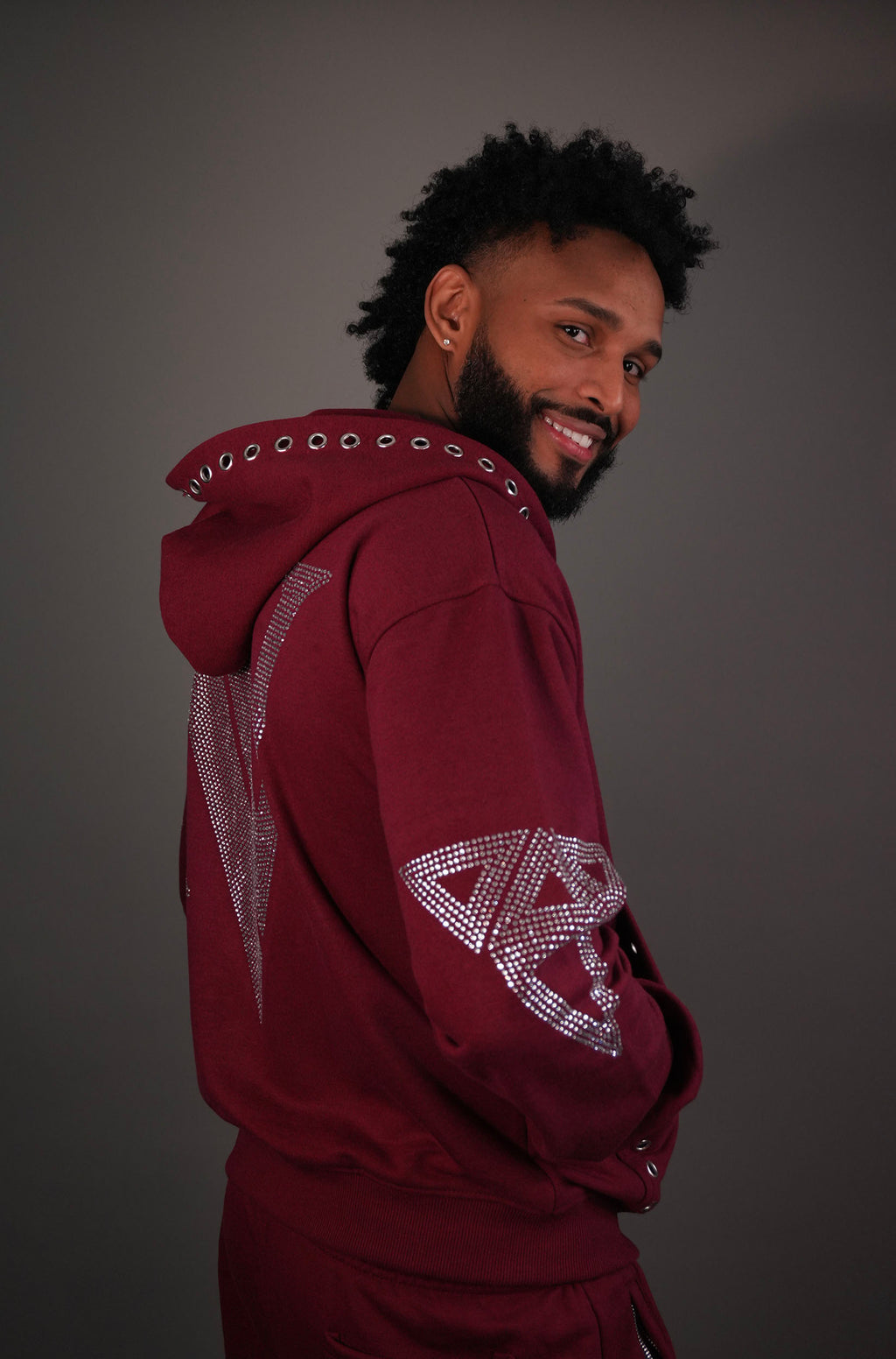 KELVANTE conjunto Burgundy-hoodie + pantalón | color Exclusivo