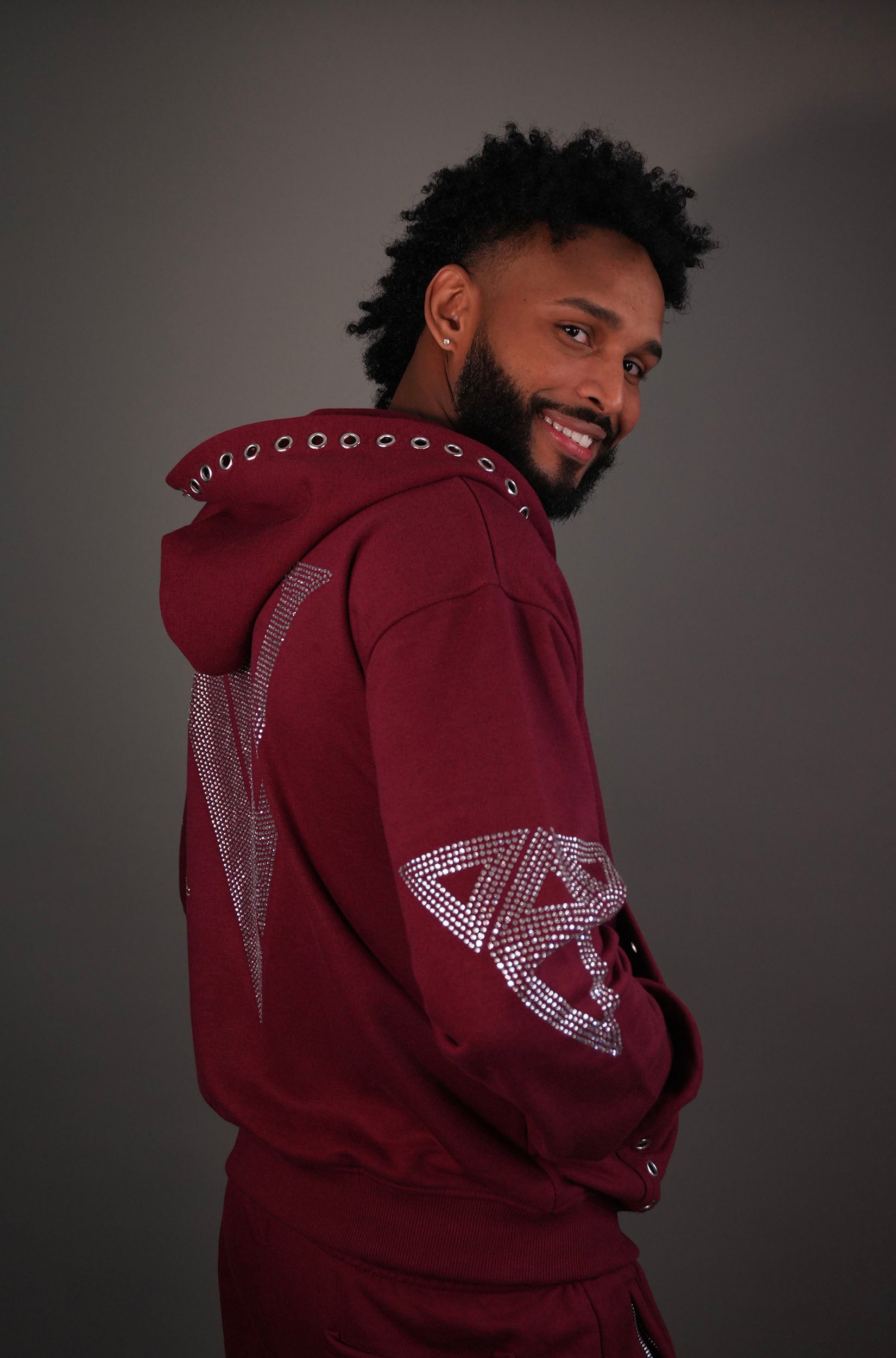 KELVANTE conjunto Burgundy-hoodie + pantalón | color Exclusivo