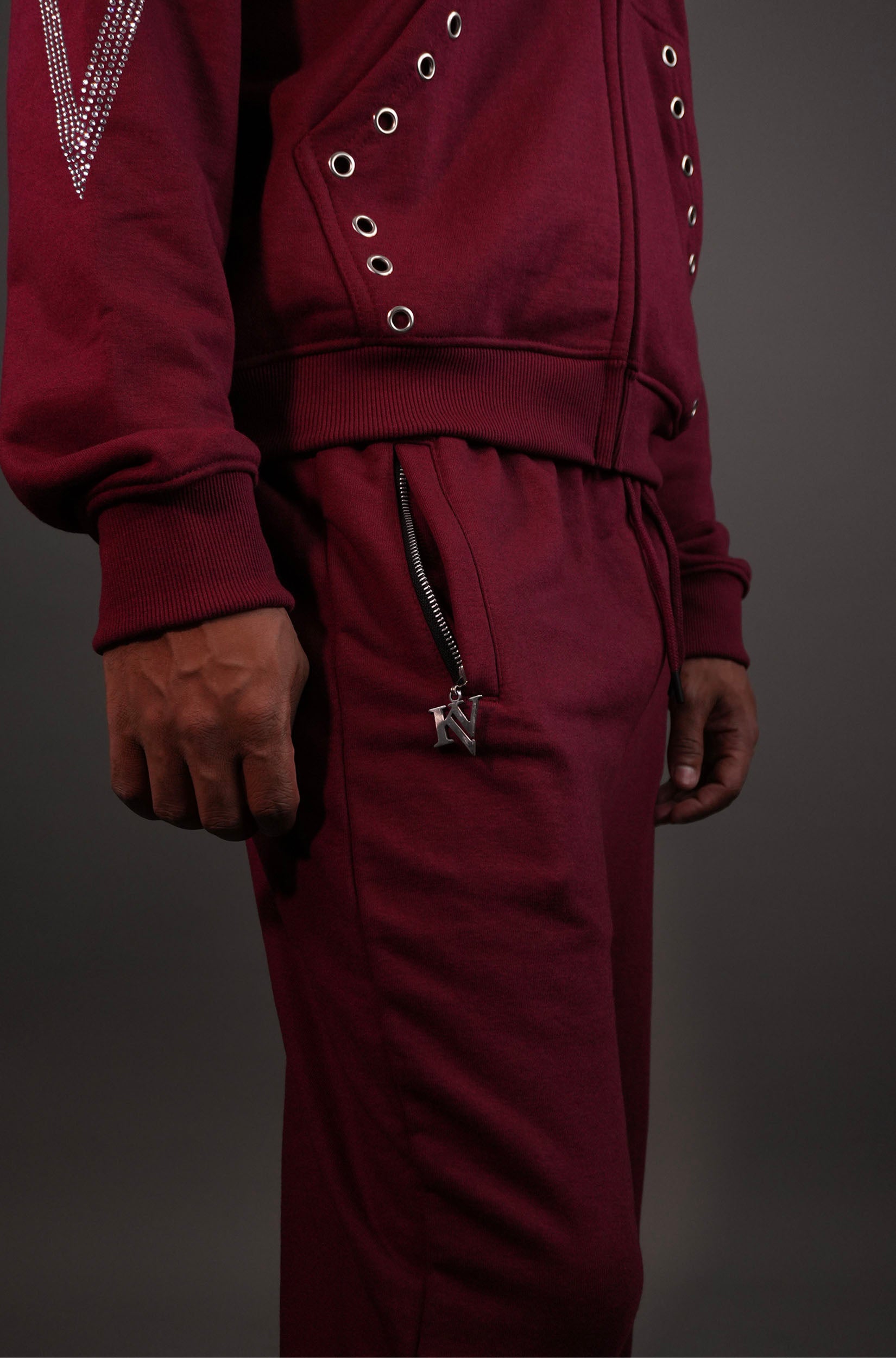 KELVANTE conjunto Burgundy-hoodie + pantalón | color Exclusivo